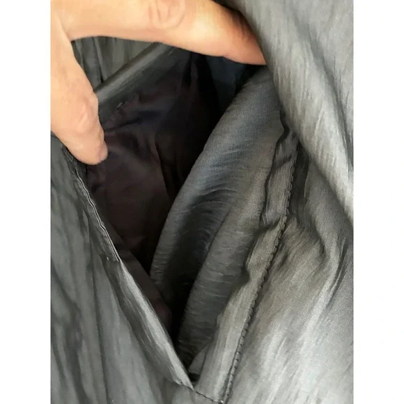 VTG Fleet Street Womens Long Trench Coat Gray Thermolite Paisley Lined Size 10 - Picture 13 of 16